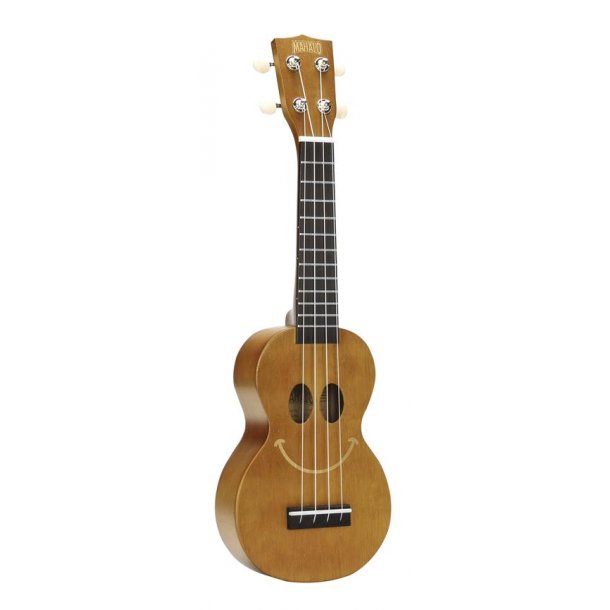 Mahalo Smiley Series Soprano Ukulele - Trans Brown Med taske