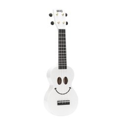 Mahalo Smiley Series Soprano Ukulele - White Med taske