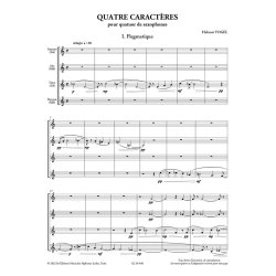 Quatre Caract&egrave;res for saxophone quartet