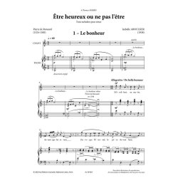 tre heureux ou ne pas l'tre : Trois mlodies pour tnor et piano