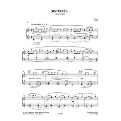 Histoires... pour piano introduction, notes d'interpr�tation et notes critiques de Florence Ribot