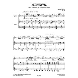 Canzonetta Opus 19 : pour clarinet et piano