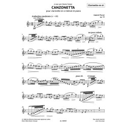 Canzonetta Opus 19 : pour clarinet et piano