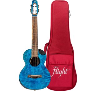 Flight Comet Tenor All Solid Electro Ukulele - Blue