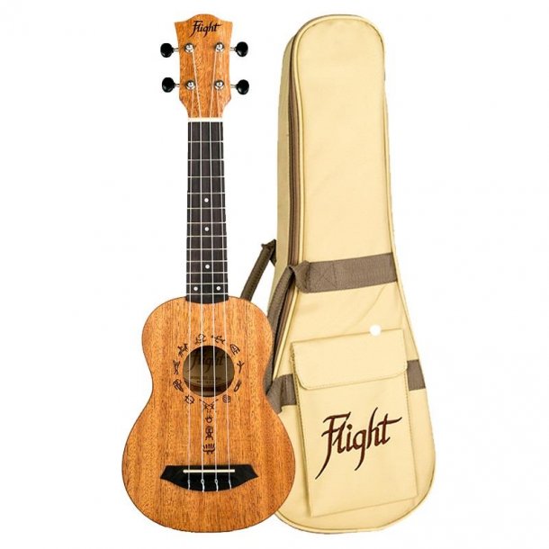 Flight: DUS371 Soprano Ukulele - African Mahogany : (With Bag)