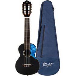 Flight Iris 8 strings Tenor Electro Ukulele - Black : Solid Top, 8 String