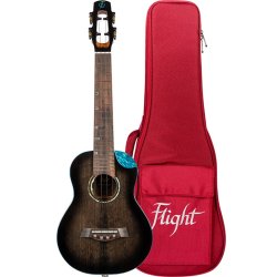 Flight Nighthawk Concert Electro Ukulele - Black Stain : All Solid