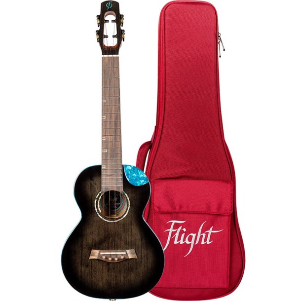 Flight Nighthawk Tenor Electro Ukulele - Black Stain : All Solid