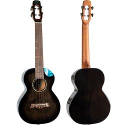 Flight Nighthawk Tenor Electro Ukulele - Black Stain : All Solid