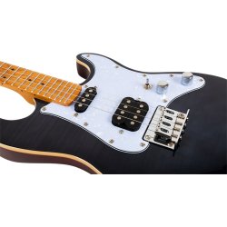 Pathfinder Tenor Electric Ukulele - Trans Black : Double-cut Shape. Solid body