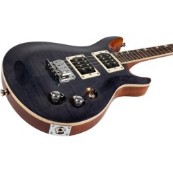 Flight Vanguard Tenor Electric Ukulele - Trans Black : Double Cut, Solid Body