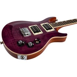 Flight Vanguard Tenor Electric Ukulele - Trans Purple : Double Cut, Solid Body