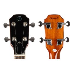 Flight Vanguard Tenor Electric Ukulele - Trans Purple : Double Cut, Solid Body