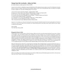 Songs from the Lowlands : for wind orchestra, recorder quartet & choir (SATB)