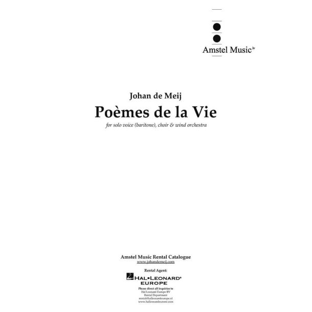 Po&egrave;mes de la Vie : for solo voice (baritone), choir (SATB) & wind orchestra
