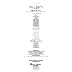 Po&egrave;mes de la Vie : for solo voice (baritone), choir (SATB) & wind orchestra