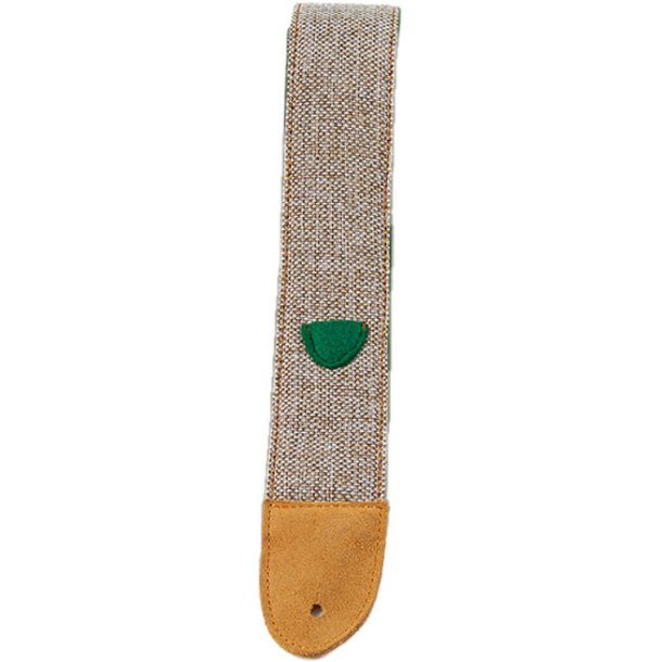 Bird Wool Felt & Linen Guitar Strap - Green