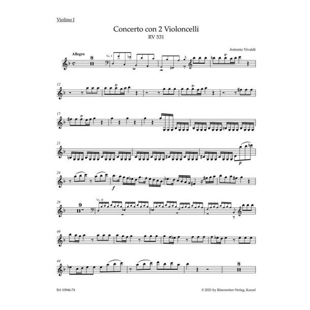 Concerto for two Violoncellos in G minor RV 531