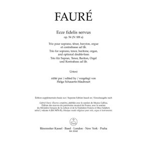 Ecce fidelis servus : N 108a - Op. 54