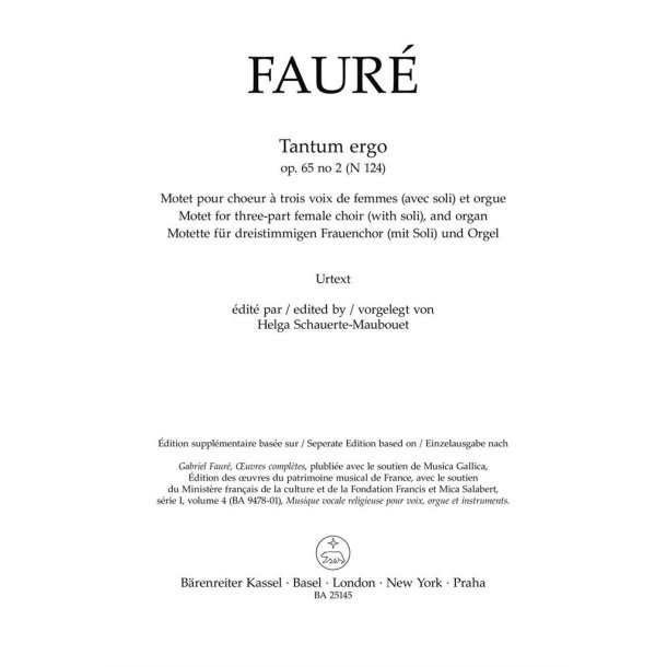 Tantum ergo : N 124 - Op. 65 No. 2