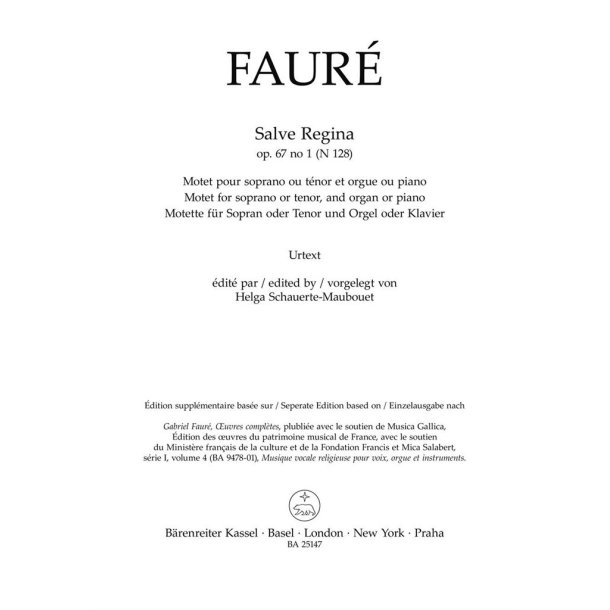 Salve Regina : N 128 - Op. 67 No. 1