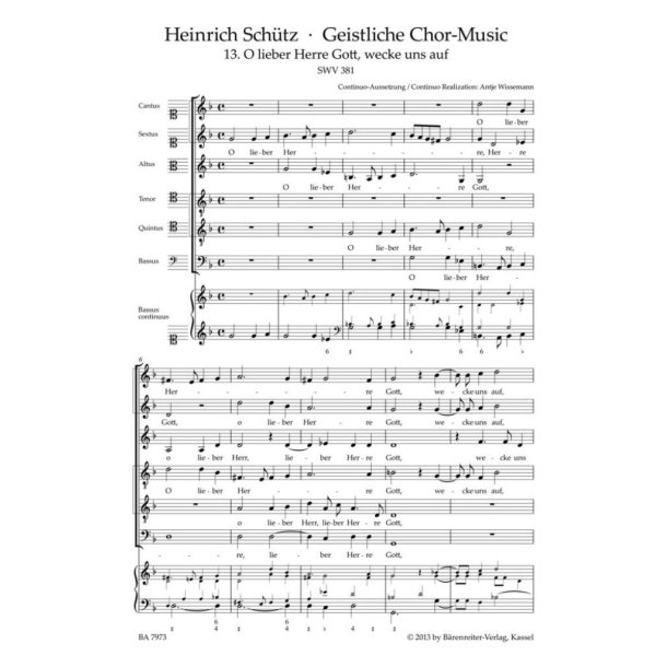 O Lieber Herre Gott Wecke Uns Auf SWV 381