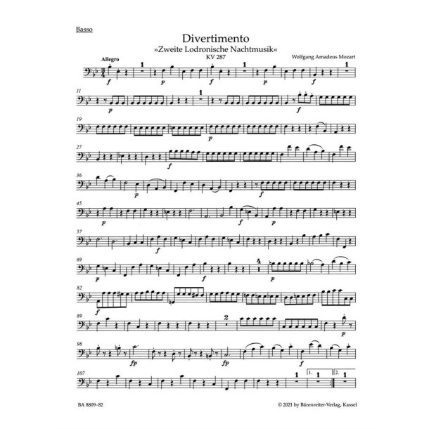 Divertimento in B-flat major - KV287 - 271b, 271 H : Zweite Lodronische Nachtmusik