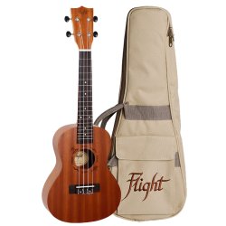 Concert Ukulele frn Flight - i Sapele med kvalitet vska