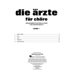 die &auml;rzte f&uuml;r Ch&ouml;re, Band 1 : Arrangements f&uuml;r SAM + Klavier von Carsten Gerlitz