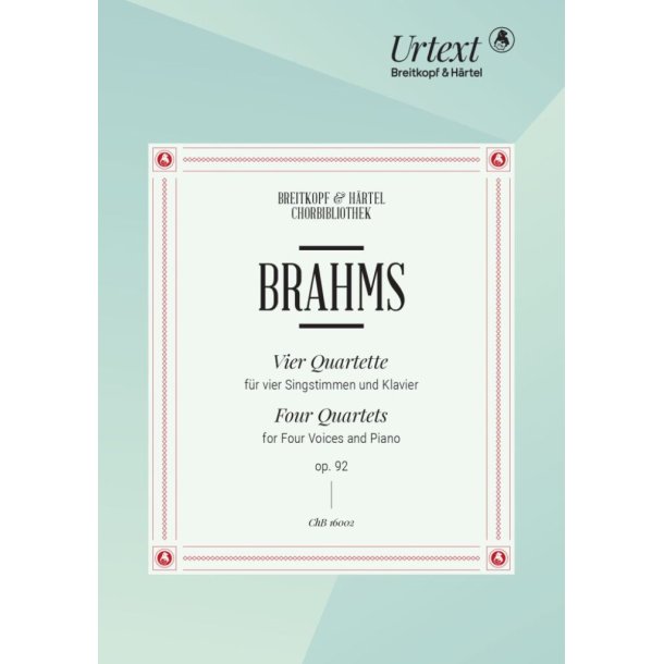 4 Quartets Op. 92 : Urtext based on the new Complete Edition (G. Henle Verlag)