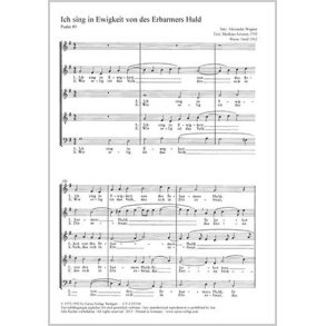 Ich Sing In Ewigkeit Von Des Erbarmers Huld