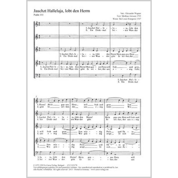 Jauchzet Halleluja, Lobt Den Herrn
