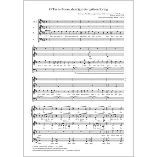 O Tannenbaum, du tr&auml;gst ein' gr&uuml;nen Zweig