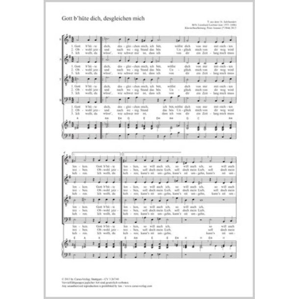 Gott beh&uuml;te dich, desgleichen mich