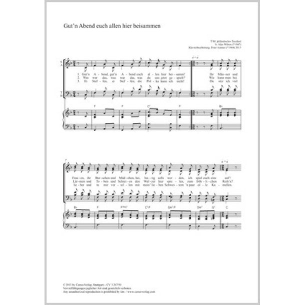 Gut'n Abend euch allen hier beisammen