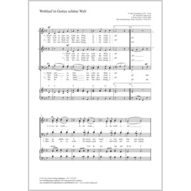 Wohlauf in Gottes sch&ouml;ne Welt