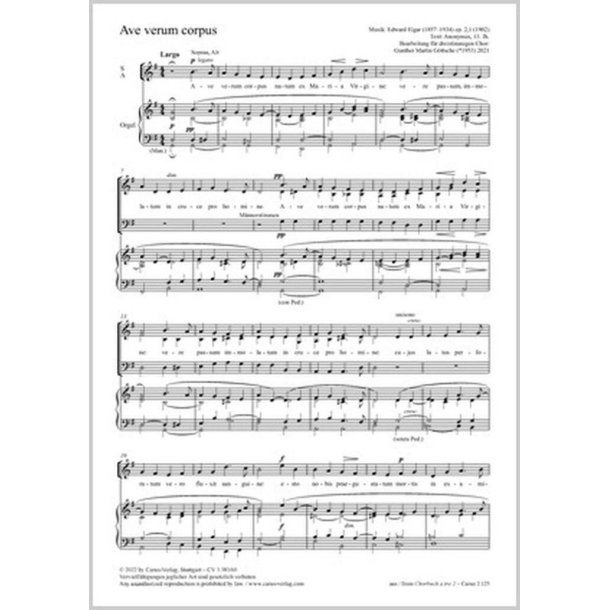 Ave verum corpus : G major - op. 2,1