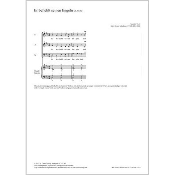 Er befiehlt seinen Engeln : D major