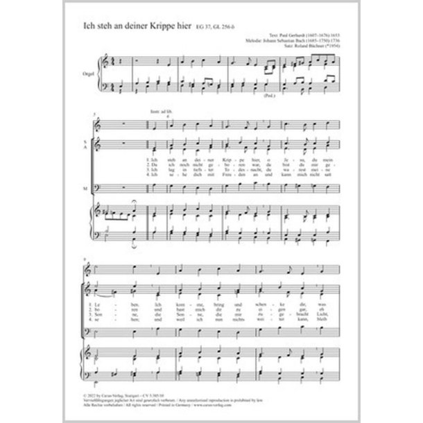 Ich steh an deiner Krippe hier : A minor