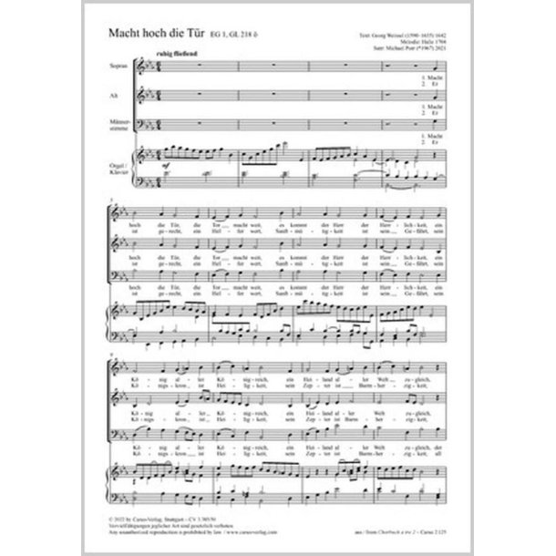 Macht hoch die T&uuml;r : E flat major