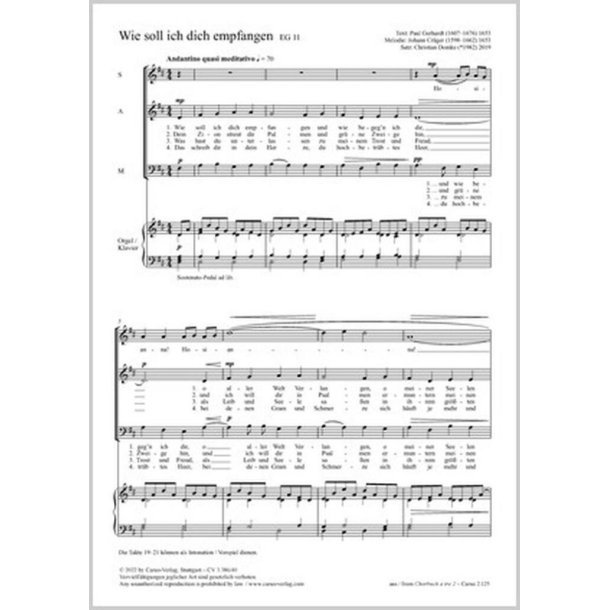 Wie soll ich dich empfangen : D major