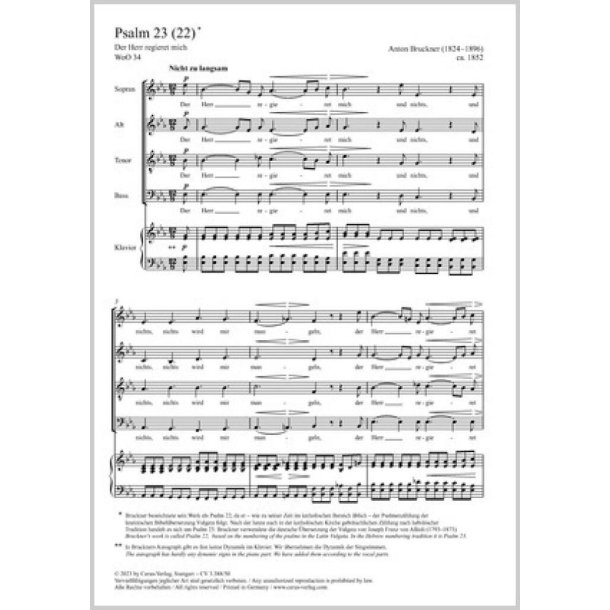 Psalm 23 (22 nach Vulgata) : Der Herr regieret mich