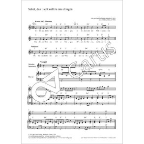 Sehet, das Licht will zu uns dringen - C major : Kanon zu 4 Stimmen