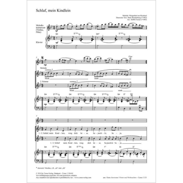 Schlaf, mein Kindlein : G minor
