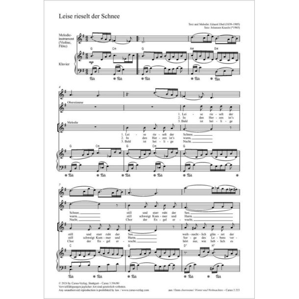Leise rieselt der Schnee : G major