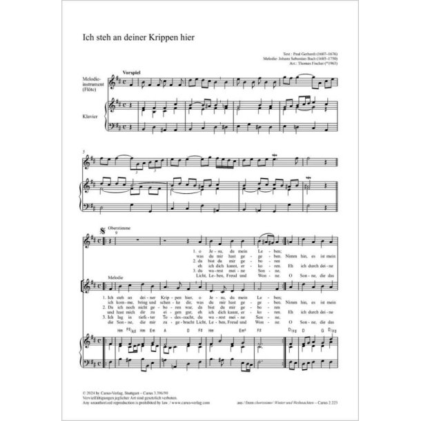 Ich steh an deiner Krippen hier : B minor