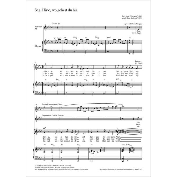 Sag, Hirte, wo gehest du hin