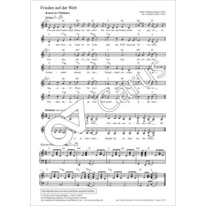 Frieden auf der ganzen Welt - C major : Kanon zu 4 Stimmen