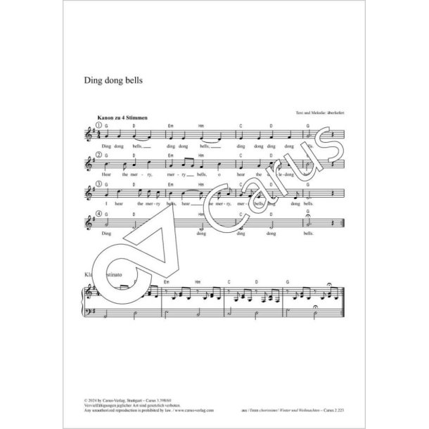Ding dong Bells - G major : Kanon zu 4 Stimmen