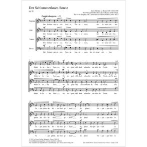 Der Schlummerlosen Sonne - B minor, Op. 9,1 : nr. 1 from: Fünf Lieder für gemischten Chor Op. 9, Köln 1880